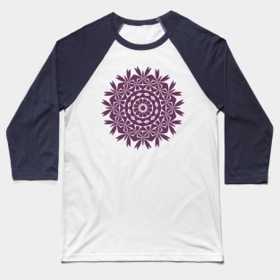 Mini Leaf Mandala (Purple) Baseball T-Shirt